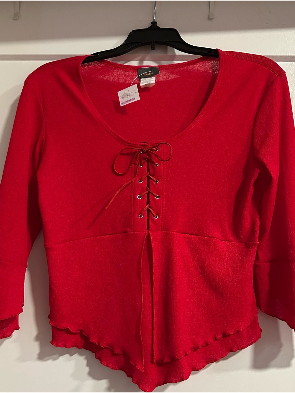 NWT Hiatus Red Lace up Corset Style Top Juniors size M
